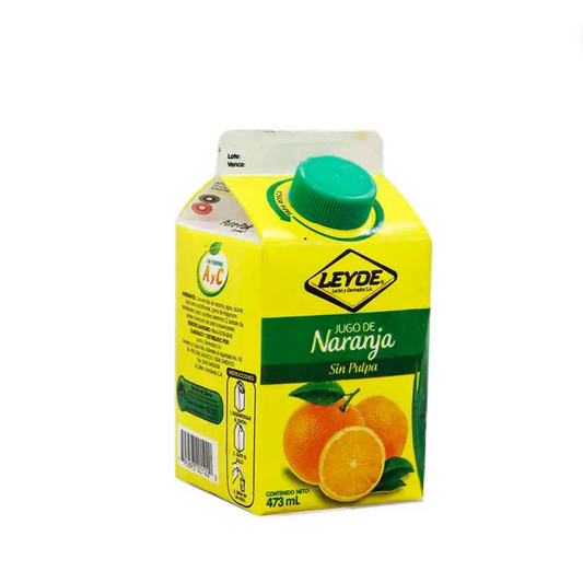 Jugo de Naranja sin pulpa Leyde 473ml
